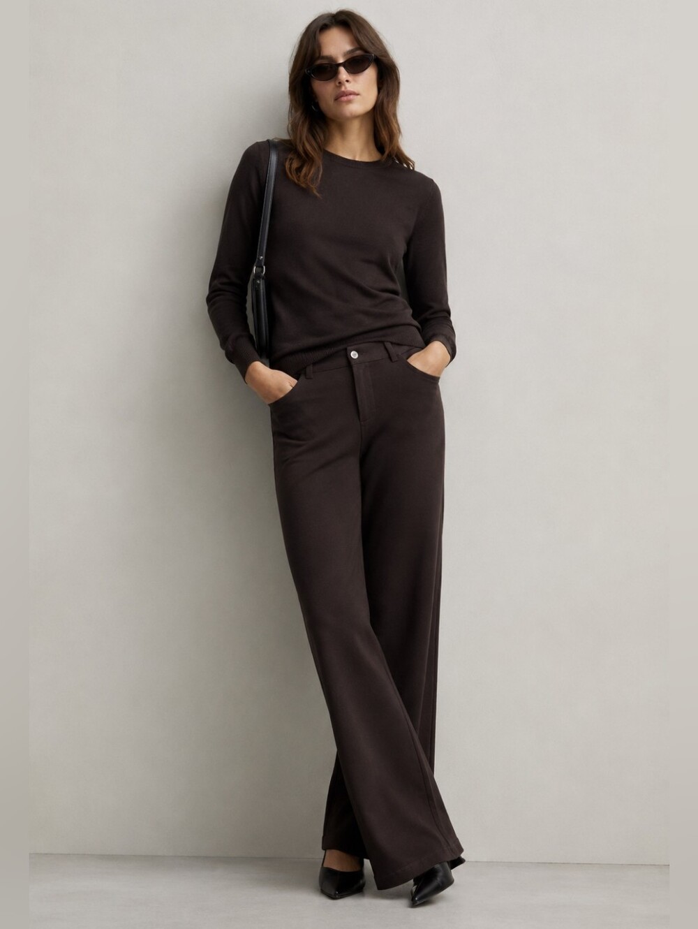 St John Sport Brown Ponte Knit 5 Pocket Pants